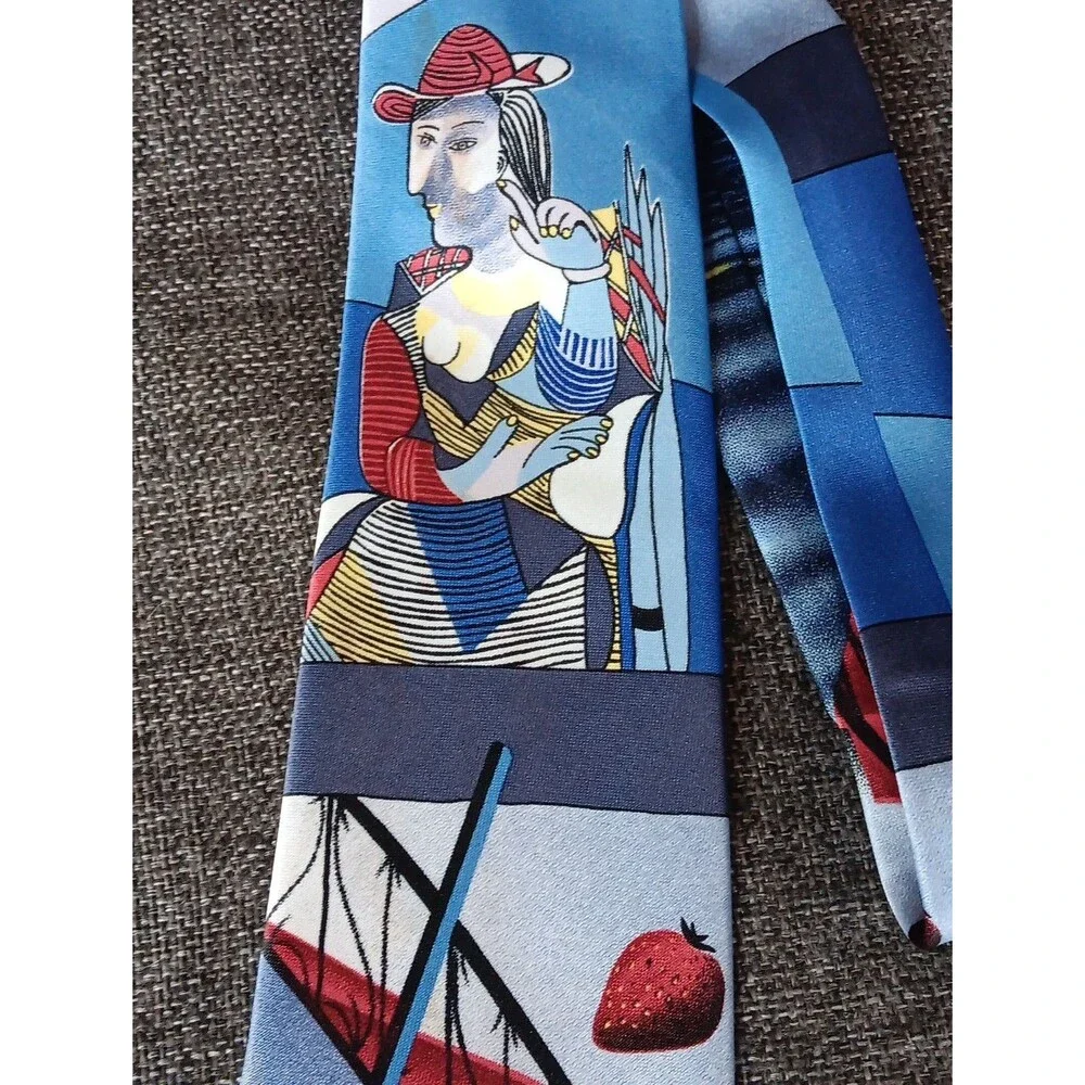 Tie 70s 80s 90s Y2K Mens Queen Art Ferjo Statement 3.75 Wide 63 Long